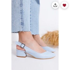 Blue Slingback Heels